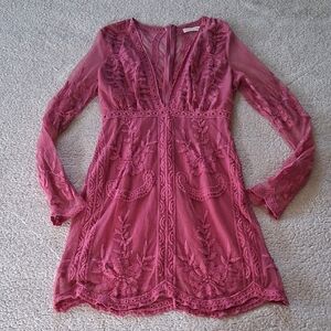 Honey Punch Pink Lace Mini Dress